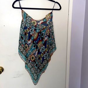 Colorful strapless top